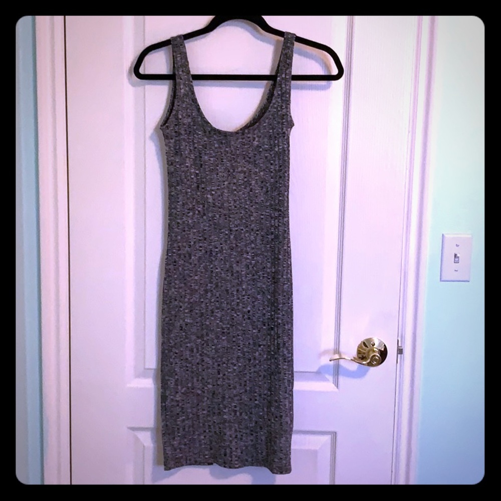 Grey Marled Sweater Knit Dress